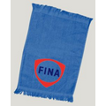 T-100 Fingertip Fringed Towel 11x18 Royal- (Printed)